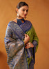 Lime Green Woven Banarasi Cotton Silk Saree