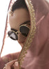Mauve Pink Designer Organza Tissue Silk Saree