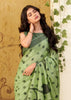 Pista Green Woven Linen Silk Saree