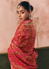 Cherry Red Woven Georgette Bandhej Saree