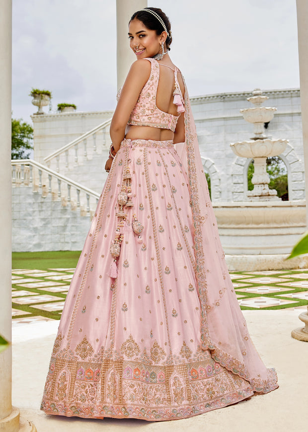 Light Pink Embroidered Designer Lehenga