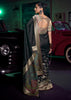“Exclusive Offer” : Phantom Black Woven Banarasi Silk Saree With Embroidered Blouse