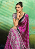 Orchid Purple Printed Satin Silk Saree