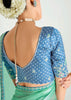 Sea Green & Blue Ombre Banarasi Tissue Saree