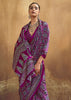 Magic Purple Printed Satin Silk Saree