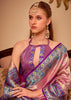 Peach Pink Woven Banarasi Tissue Silk Saree