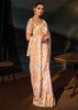 Golden Cream Embroidered Silk Saree