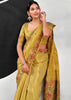 Lime Yellow Woven Tissue Silk Saree