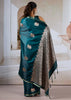 Bottle Green Banarasi Satin Silk Saree