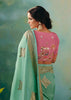 Sea Green Woven Embroidered Banarasi Silk Saree