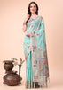 Angel Blue Woven Linen Cotton Silk Saree