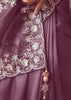 Dusky Purple Embroidered Designer Tissue Saree