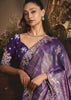 Grape Purple Tissue Organza Designer Saree