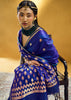 Indigo Blue Woven Banarasi Satin Silk Saree