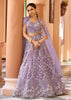 Lavender Embroidered Net Lehenga