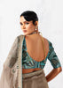Taupe Grey Embroidered Designer Saree
