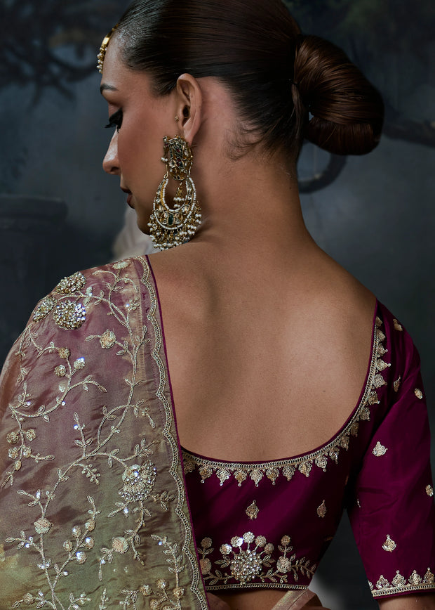 Multicolor Embroidered Designer Saree