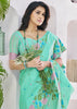 Sea Green Woven Linen Silk Saree