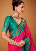Raspberry Pink Woven Banarasi Silk Saree