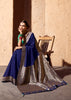Navy Blue Woven Crepe Georgette Saree