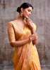 Peach Pink Woven Tissue Silk Saree