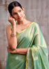 Sea Green Woven Tissue Silk Saree