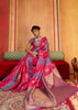 Pink Blue Woven Banarasi Silk Saree