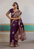 Royal Purple Woven Banarasi Satin Silk Saree