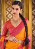 Peel Orange Woven Banarasi Silk Saree