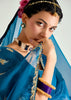 Coral Blue Ombre Banarasi Tissue Saree