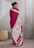 Beet Red Printed Satin Silk Saree