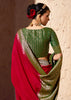 Red & Green Woven Crepe Georgette Saree