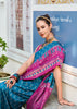 Teal Blue Woven Soft Silk Saree