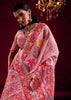 Aurora Pink Woven Cotton Kashmiri Jamewar Saree