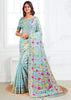 Aruba Blue Woven Linen Cotton Silk Saree