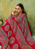 Red Printed Satin Silk Saree
