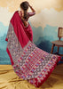 Maroon Printed Satin Silk Saree