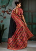 Black Woven Cotton Kashmiri Jamewar Saree