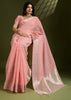 Amber Peach Woven Soft Silk Saree