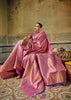 Raspberry Pink Woven Banarasi Silk Saree