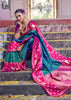 Blue And Pink Woven Banarasi Silk Saree