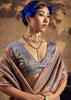 Metallic Mauve Woven Kanjivaram Silk Saree