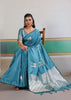 Heritage Blue Woven Satin Silk Saree