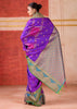 Purple Dual Tone Bronze Zari Woven Banarasi Silk Saree