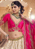 White And Pink Embroidered Designer Lehenga Set