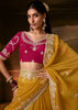 Haldi Yellow Embroidered Designer Organza Saree