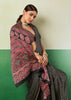Phantom Black Printed Satin Silk Saree