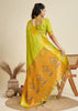 Lime Green Woven Bronze Zari Paithani Silk Saree