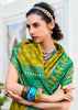 Lime Yellow Woven Soft Silk Saree
