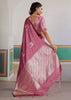 Mellow Mauve Woven Satin Silk Saree